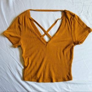 Bozzolo Mustard Yellow Crop Top